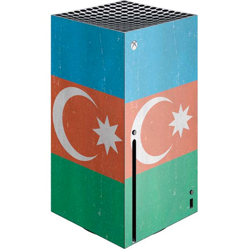 Azerbaijan Flag Distressed Xbox Series X Console Skin